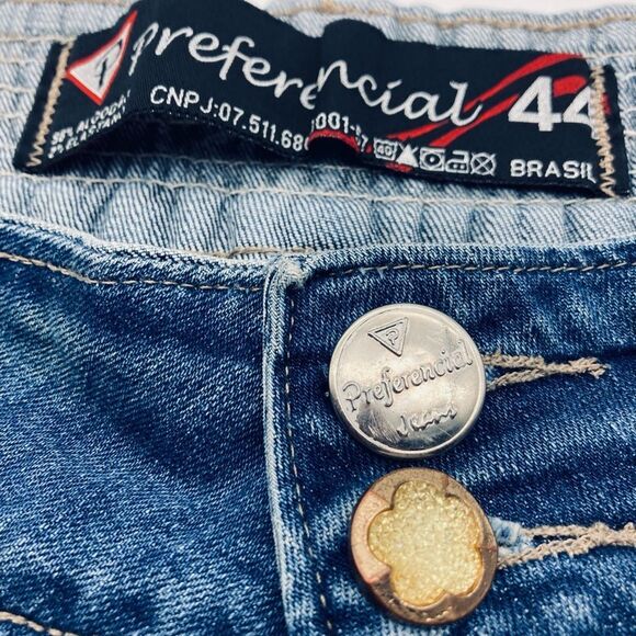 New Collection Preferencial 44 Plus Size Denim Super Stretch Shorts Brazil - Picture 2 of 7